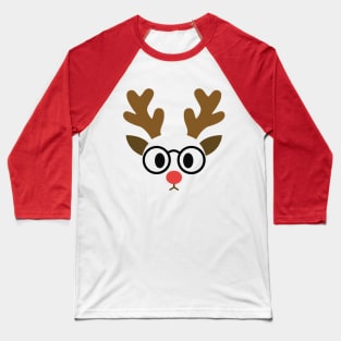 Rudolph Face Baseball T-Shirt